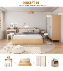 Combo giường tủ cho không gian phòng ngủ tối giản, hiện đại- Nhà máy IGA- CONCEPT.01