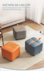 Ghế Đôn Da IGA Cao Cấp, Đệm Êm Ái, Dễ Dàng Vệ Sinh - GC16