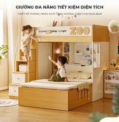 Giường Tầng Thông Minh 1m2x20 Trắng Vân Gỗ - GP354.13