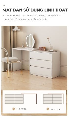 Bàn làm việc kèm tủ đựng đồ đa năng mang thiết kế đơn giản, sang trọng cho không gian học tập, làm việc hiện đại - GP325