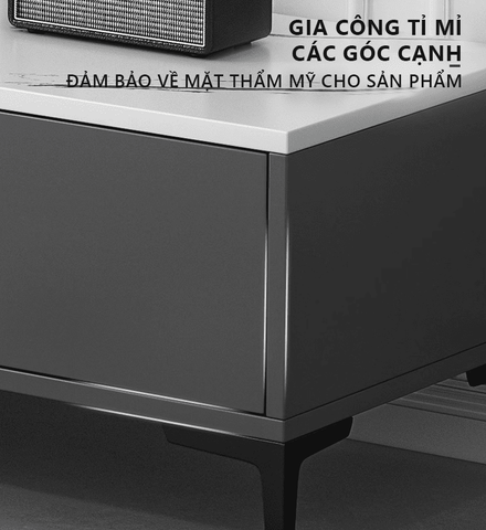 Kệ T. Gỗ Công Nghiệp Mặt Vân Đá Thông Minh Mở Rộng Kích Thước tùy chỉnh cho không gian phòng khách sang trọng - GP299