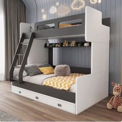 Giường Tầng Thông Minh Màu Trắng Đen - GP361.12