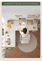 Bàn Làm Việc Đa Năng Tích Hợp Tủ Đựng Đồ Kèm Kệ Sách - GP368 - Nội Thất IGA Việt Nam