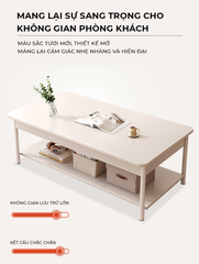 Bàn trà cafe 2 tầng full trắng - GM137 - Nội Thất IGA Việt Nam