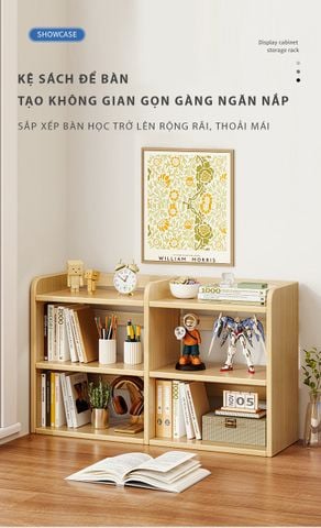 Kệ sách gỗ 2 - 3 tầng đa năng cho không gian gọn gàng, ngăn nắp - Nhà máy IGA - GA37