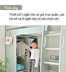 Giường Tầng 1m4x2m Full Trắng - GP364.01