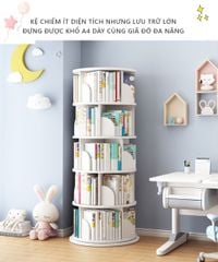 Kệ Sách Xoay 360 Đa Tầng Tiện Lợi chất liệu MDF cho không gian sống hiện đại, gọn gàng - GP269