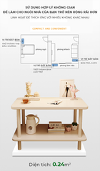 Bàn Trà Chân Sắt 2 Tầng Trắng - GM143 - Nội Thất IGA Việt Nam