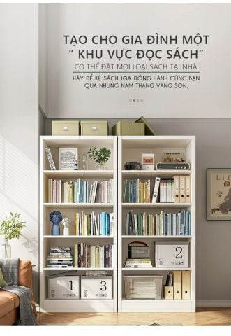 Kệ Sách 5 Tầng Gỗ MDF (2 Màu) tối ưu Đơn Giản - GP250 - IGEA Việt Nam