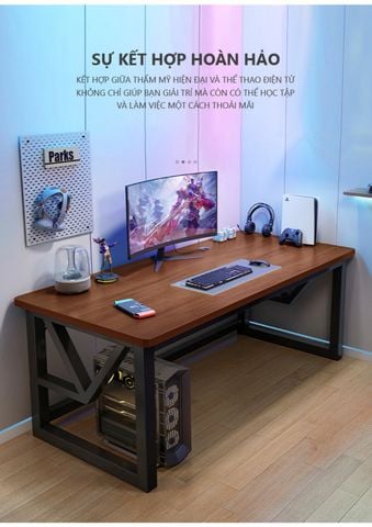 Bàn Gaming Chân Sắt Chữ M Gỗ MDF Hiện Đại - GM68 - IGA Việt Nam