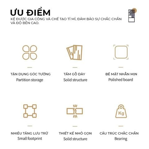 Kệ Góc Vân Gỗ Trắng Tối Giản - GP395