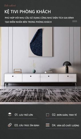 Kệ Tivi Để Sàn Gỗ Công Nghiệp mang Phong Cách Bắc Âu sang trọng cho Phòng Khách Hiện Đại - GP288