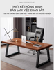 Bàn Làm Việc Chân Sắt Mặt Gỗ MDF Với Thiết Kế Sang Trọng, Hiện Đại - Đen/ Trắng Vân Gỗ - GM121 - Nội Thất IGA Việt Nam