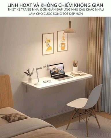 Bàn gấp gọn treo tường thông minh chất liệu MDF tối ưu cho không gian học tập, làm việc tiện lợi - GP302 - Nội Thất IGA Việt Nam
