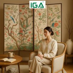 Bộ Bình Phong In Họa Tiết 4 Tấm Vải Canvas - GP392 - IGA VIỆT NAM