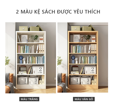 Kệ Sách 5 Tầng Gỗ MDF (2 Màu) tối ưu Đơn Giản - GP250 - IGEA Việt Nam