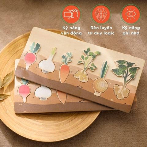 Bảng Đồ Chơi Giáo Dục Nhận Biết Rau Củ Thông Minh Cho Bé Gỗ Cao Cấp IGEA - TOY04