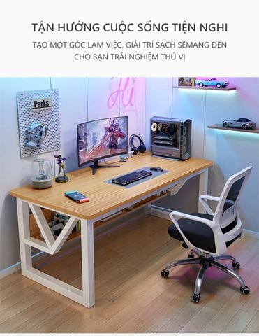 Bàn Gaming Chân Sắt Chữ M Gỗ MDF Hiện Đại - GM68 - IGA Việt Nam
