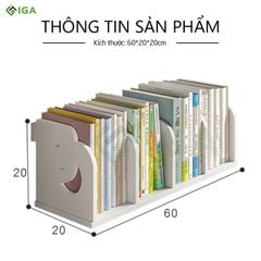 Kệ Sách Gỗ PVC Để Bàn nhỏ gọn cho góc học tập, làm việc đơn giản - IG410