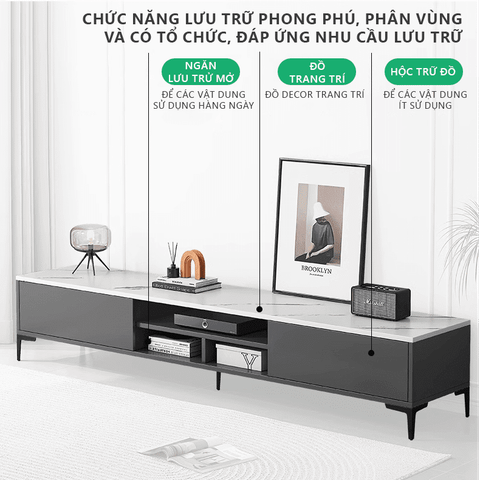 Kệ Tivi Gỗ Công Nghiệp Mặt Vân Đá Mang Phong Cách Bắc Âu Đơn Giản- GP297