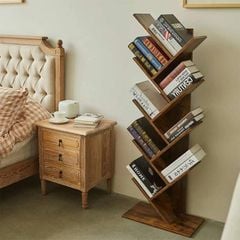 Kệ Sách Đứng Hình Cây Gỗ MDF Cho Góc Làm Việc, Học Tập Tiện Lợi - GP03
