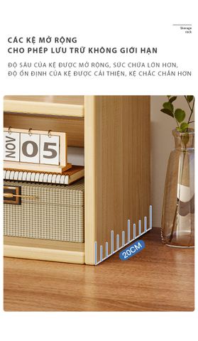 Kệ sách gỗ 2 - 3 tầng đa năng cho không gian gọn gàng, ngăn nắp - Nhà máy IGA - GA37