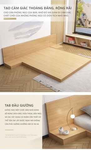 Giường Ngủ Gỗ Hiện Đại IGA Phong Cách Nhật Bản - GP265