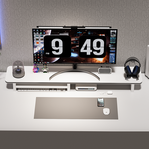 Kệ Màn Hình Máy Tính Có Ngăn Trắng GA35