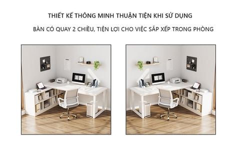 Bàn Làm Việc Gỗ MDF kết hợp Kệ Sách Đa Năng cho Góc Làm Việc Hiện Đại - GM131