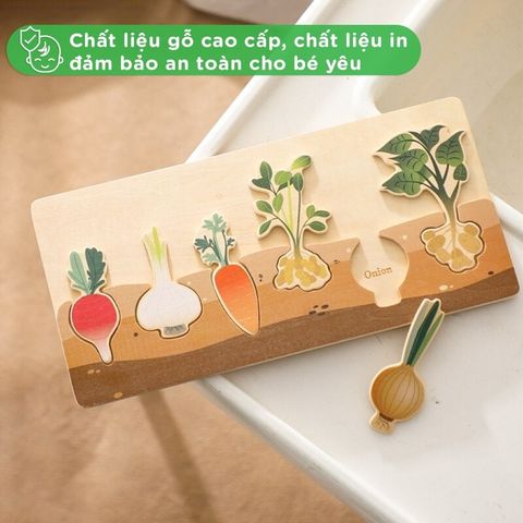 Bảng Đồ Chơi Giáo Dục Nhận Biết Rau Củ Thông Minh Cho Bé Gỗ Cao Cấp IGEA - TOY04