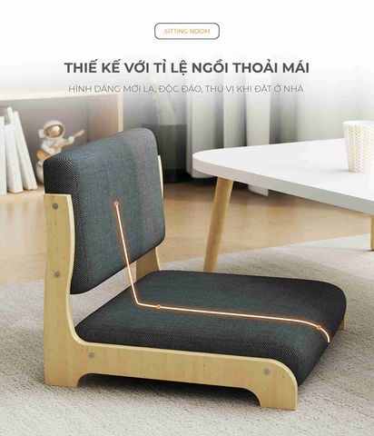 Ghế Bệt Lưng Tựa Gỗ Vải Cao Cấp - PG22