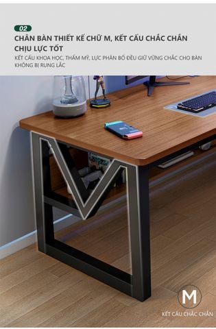 Bàn Gaming Chân Sắt Chữ M Gỗ MDF Hiện Đại - GM68 - IGA Việt Nam