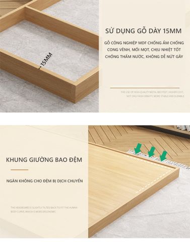 Giường Ngủ Gỗ Hiện Đại IGA Phong Cách Nhật Bản - GP265