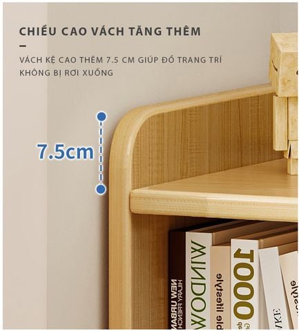 Kệ sách gỗ 2 - 3 tầng đa năng cho không gian gọn gàng, ngăn nắp - Nhà máy IGA - GA37