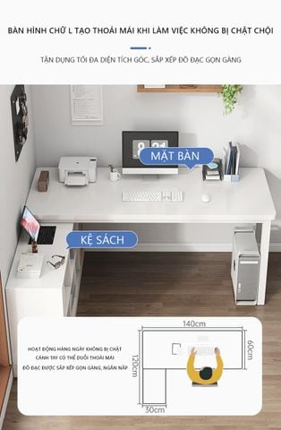 Bàn Làm Việc Gỗ MDF kết hợp Kệ Sách Đa Năng cho Góc Làm Việc Hiện Đại - GM131