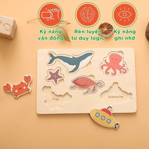 Bảng Đồ Chơi Giáo Dục Khám Phá Đại Dương Thông Minh Cho Bé Gỗ Cao Cấp IGEA - TOY07 - Nội Thất IGA Việt Nam