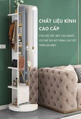 Gương Xoay Thông Minh 360 độ tích hợp giá treo tiện lợi, đa năng cho không gian phòng tối ưu, hiện đại  - GP285