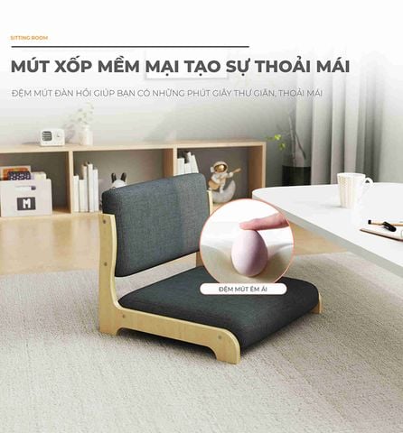 Ghế Bệt Lưng Tựa Gỗ Vải Cao Cấp - PG22