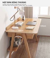 Bàn Học Vân Gỗ Kết Hợp Kệ Sách Và Ngăn Kéo - GP376