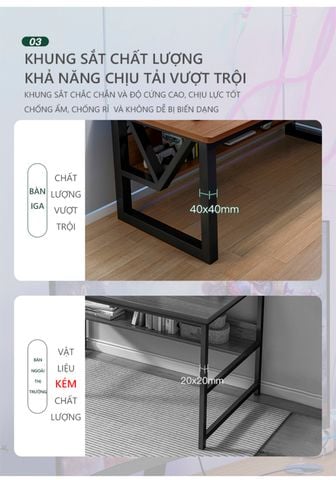 Bàn Gaming Chân Sắt Chữ M Gỗ MDF Hiện Đại - GM68 - IGA Việt Nam