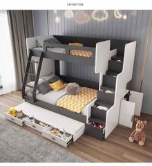 Giường Tầng Thông Minh Màu Trắng Đen - GP361.12