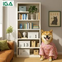 Kệ Sách 5 Tầng Gỗ MDF (2 Màu) tối ưu Đơn Giản - GP250 - IGEA Việt Nam