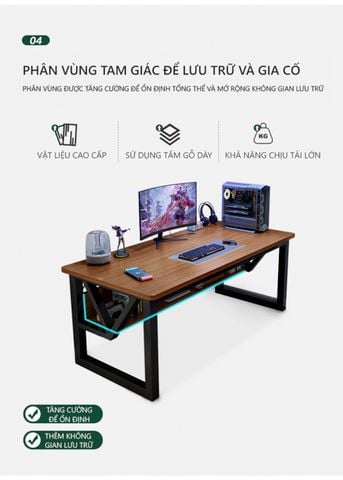Bàn Gaming Chân Sắt Chữ M Gỗ MDF Hiện Đại - GM68 - IGA Việt Nam