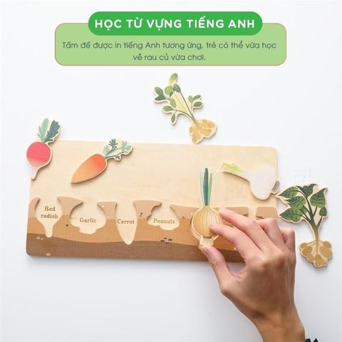 Bảng Đồ Chơi Giáo Dục Nhận Biết Rau Củ Thông Minh Cho Bé Gỗ Cao Cấp IGEA - TOY04