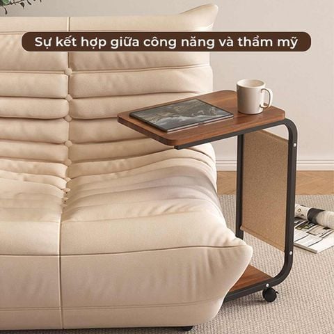 Kệ Thông Minh Chữ U Di Động Chân Đen Mặt Óc Chó - GM102.26
