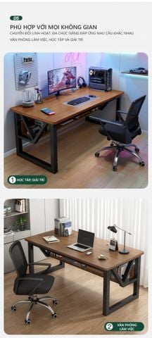 Bàn Gaming Chân Sắt Chữ M Gỗ MDF Hiện Đại - GM68 - IGA Việt Nam