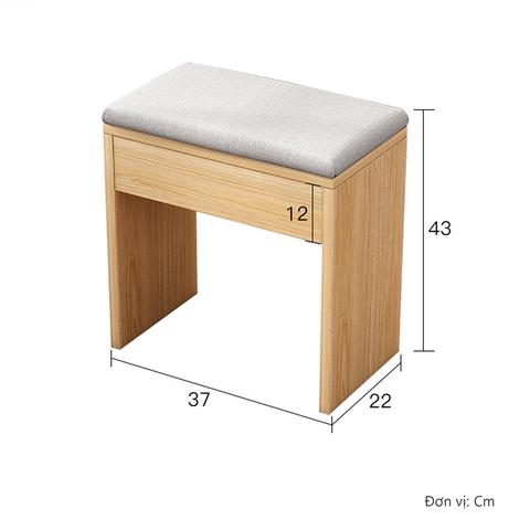 Combo bàn trang điểm GP196.03 gương không led gỗ + ghế GP138.03 gỗ