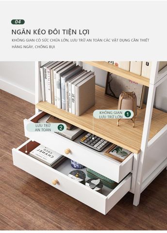 [Giảm giá 60%] K.S Khung Sắt Mặt Gỗ Đa Năng Có Ngăn Kéo - GM76 - Hết hàng