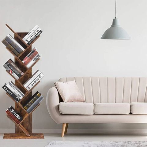 Kệ Sách Đứng Hình Cây Gỗ MDF Cho Góc Làm Việc, Học Tập Tiện Lợi - GP03