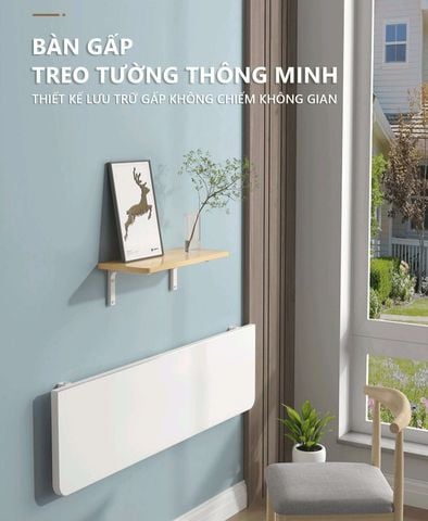 Bàn gấp gọn treo tường thông minh chất liệu MDF tối ưu cho không gian học tập, làm việc tiện lợi - GP302 - Nội Thất IGA Việt Nam